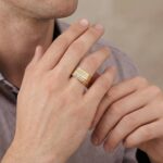 Gouden fantasie ring met diamant