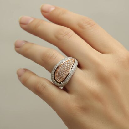 Bicolor gouden ring met diamant