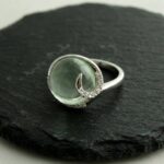 Wit gouden ring met beryl en diamant