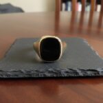 14 karaat gouden zegelring met onyx