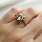 Geel gouden ring met aquamarijn