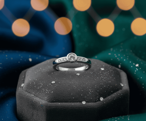 Wit gouden ring met diamanten 0.22 ct.