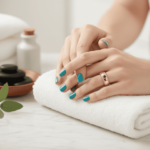 Gouden harten ring met diamanten en saffieren