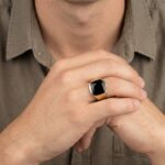 Gouden reuma ring met onyx