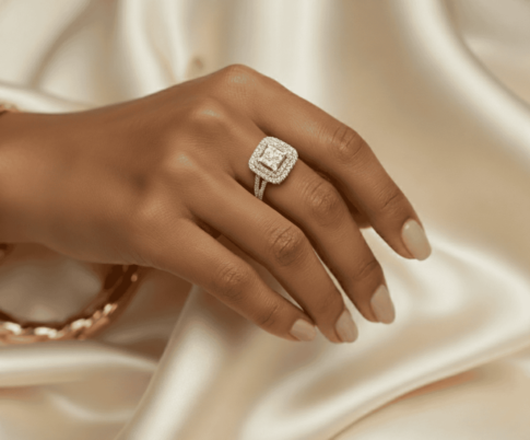 Wit goud zirkonia ring