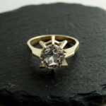 Geel gouden ring met aquamarijn