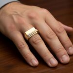 Gouden fantasie ring met diamant