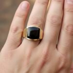 Gouden reuma ring met onyx