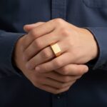 Geel gouden heren zegelring