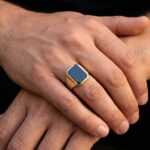 Christian geel gouden onyx zegelring