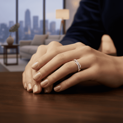 Gouden tricolor ring met diamanten