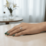 Gouden vlecht ring met diamant