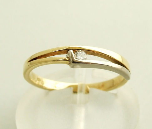 Bicolor diamanten Christian ring