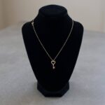 Gouden ketting en zirkonia harten sleutelhanger