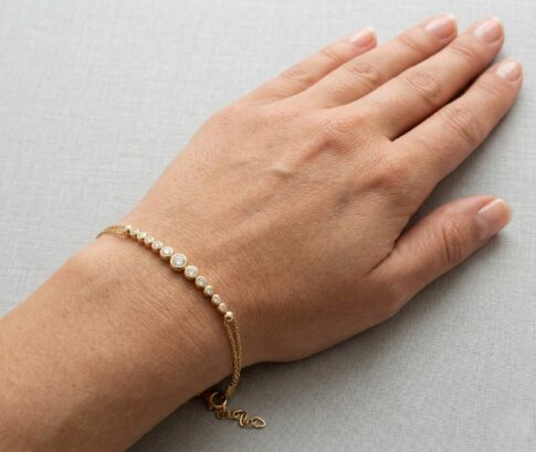 Geel goud zirkonia armband