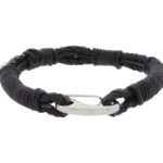 Christian Black Leather Bracelet