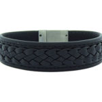 Christian Leather Black Yarn White Clasp