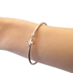 Wit gouden zirkonia slavenarmband