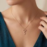 Gouden ketting en zirkonia harten sleutelhanger