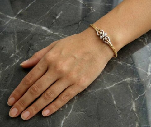 18 karaat bicolor diamanten armband