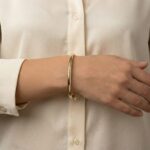 Geel gouden slavenarmband rond model