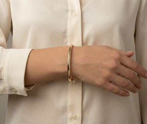 Geel gouden slavenarmband rond model