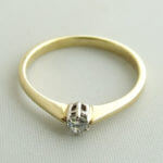 Geel gouden briljant geslepen diamanten ring