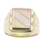 Tricolor gouden zegelring