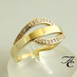 14 karaat geel gouden ring met diamanten