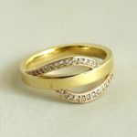 14 karaat geel gouden ring met diamanten