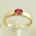 Geel gouden Christian ring met toermalijn