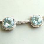 18 karaat wit gouden topaas en diamanten collier