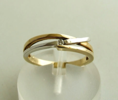 Christian bicolor gouden ring met diamant