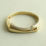 Gouden bicolor ring met diamant
