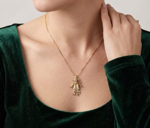 Wit gouden kruis met zirkonia