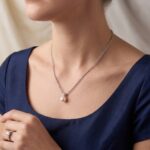 Wit gouden collier en hanger met parel en diamant