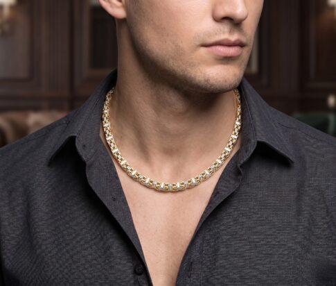 Geel- en wit gouden koningsketting