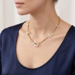 Geel gouden parel collier