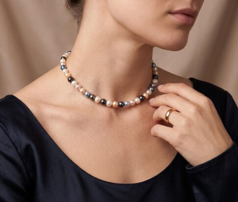 Zoetwaterparel collier met magneetslot