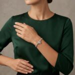 Wit gouden armband met druppel zirkonia