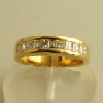 18 karaat geel gouden ring met diamanten