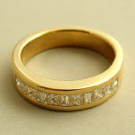 18 karaat geel gouden ring met diamanten