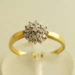 Geel gouden vintage ring met diamanten