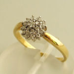 Geel gouden vintage ring met diamanten