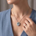 Wit gouden collier met topaas hanger