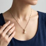 Bicolor collier met parel hanger