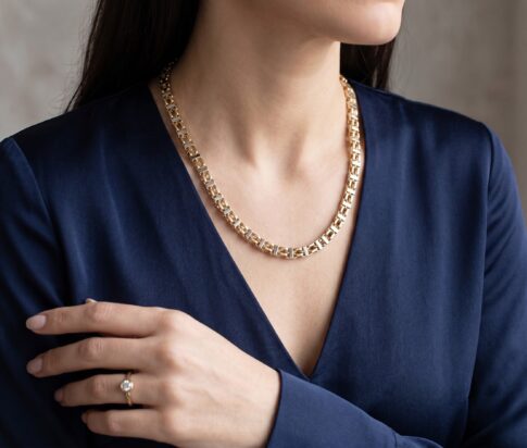 Geel- en wit gouden koningsketting