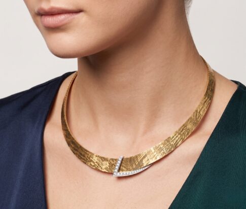 18 karaat gouden collier met diamanten