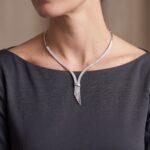 Wit gouden collier met zirkonia