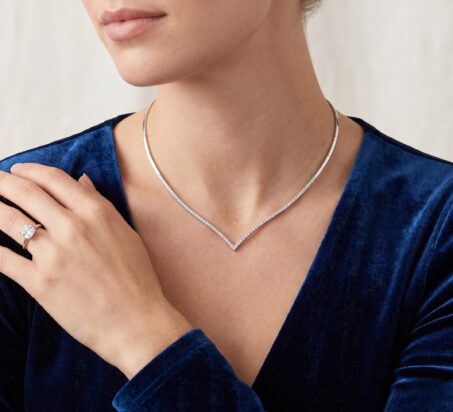 Wit gouden zirkonia collier